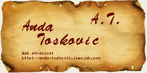 Anda Tošković vizit kartica